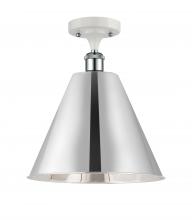 Innovations Lighting 516-1C-WPC-MBC-12-PC - Berkshire - 1 Light - 12 inch - White Polished Chrome - Semi-Flush Mount