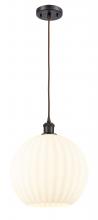 Innovations Lighting 516-1P-OB-G1217-12WV - White Venetian - 1 Light - 12 inch - Oil Rubbed Bronze - Cord Hung - Mini Pendant