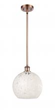 Innovations Lighting 516-1S-AC-G1216-10WM - White Mouchette - 1 Light - 10 inch - Antique Copper - Mini Pendant