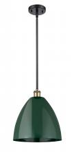 Innovations Lighting 516-1S-BAB-MBD-12-GR - Plymouth - 1 Light - 12 inch - Black Antique Brass - Pendant