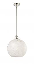 Innovations Lighting 516-1S-PN-G1216-12WM - White Mouchette - 1 Light - 12 inch - Polished Nickel - Mini Pendant