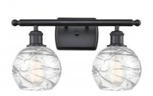 Innovations Lighting 516-2W-BK-G1213-6 - Athens Deco Swirl - 2 Light - 16 inch - Matte Black - Bath Vanity Light