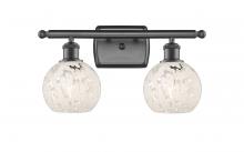 Innovations Lighting 516-2W-OB-G1216-6WM - White Mouchette - 2 Light - 16 inch - Oil Rubbed Bronze - Bath Vanity Light