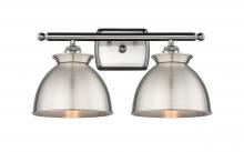 Innovations Lighting 516-2W-SN-M14-SN - Adirondack - 2 Light - 18 inch - Brushed Satin Nickel - Bath Vanity Light