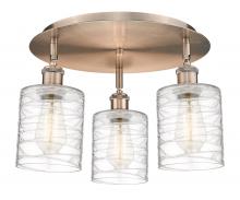 Innovations Lighting 516-3C-AC-G1113 - Cobbleskill - 3 Light - 17 inch - Antique Copper - Flush Mount