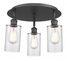 Innovations Lighting 516-3C-BK-G802 - Clymer - 3 Light - 16 inch - Matte Black - Flush Mount