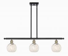 Innovations Lighting 516-3I-BAB-G1216-6WM - White Mouchette - 3 Light - 36 inch - Black Antique Brass - Stem Hung - Island Light