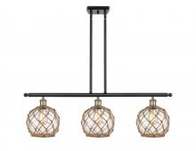 Innovations Lighting 516-3I-BAB-G122-8RB - Farmhouse Rope - 3 Light - 36 inch - Black Antique Brass - Cord hung - Island Light