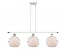 Innovations Lighting 516-3I-WPC-G121-8RW - Farmhouse Rope - 3 Light - 36 inch - White Polished Chrome - Cord hung - Island Light