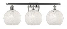 Innovations Lighting 516-3W-SN-G1216-8WM - White Mouchette - 3 Light - 28 inch - Brushed Satin Nickel - Bath Vanity Light