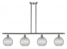 Innovations Lighting 516-4I-SN-G122C-8CL - Athens - 4 Light - 48 inch - Brushed Satin Nickel - Cord hung - Island Light