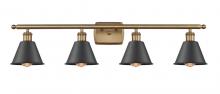 Innovations Lighting 516-4W-BB-M8-BK - Smithfield - 4 Light - 37 inch - Brushed Brass - Bath Vanity Light