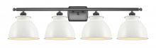 Innovations Lighting 516-4W-BK-M14-W - Adirondack - 4 Light - 38 inch - Matte Black - Bath Vanity Light