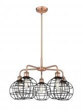 Innovations Lighting 516-5CR-AC-CE-8-BK - Lake Placid - 5 Light - 26 inch - Antique Copper - Chandelier