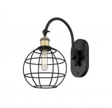 Innovations Lighting 518-1W-BAB-CE-8-BK - Lake Placid - 1 Light - 8 inch - Black Antique Brass - Sconce