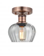 Innovations Lighting 616-1F-AC-G92 - Fenton - 1 Light - 7 inch - Antique Copper - Semi-Flush Mount