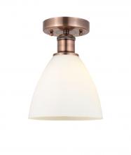 Innovations Lighting 616-1F-AC-GBD-751 - Bristol - 1 Light - 8 inch - Antique Copper - Semi-Flush Mount