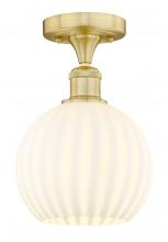 Innovations Lighting 616-1F-SG-G1217-8WV - White Venetian - 1 Light - 8 inch - Satin Gold - Semi-Flush Mount