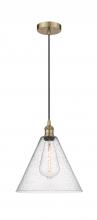 Innovations Lighting 616-1P-AB-GBC-124 - Berkshire - 1 Light - 12 inch - Antique Brass - Mini Pendant