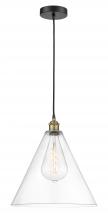 Innovations Lighting 616-1P-BAB-GBC-162 - Berkshire - 1 Light - 16 inch - Black Antique Brass - Cord hung - Pendant