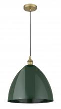 Innovations Lighting 616-1P-BB-MBD-16-GR - Plymouth - 1 Light - 16 inch - Brushed Brass - Cord hung - Mini Pendant