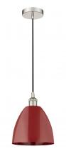 Innovations Lighting 616-1P-PN-MBD-9-RD - Plymouth - 1 Light - 9 inch - Polished Nickel - Cord hung - Mini Pendant