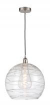 Innovations Lighting 616-1P-SN-G1213-14 - Athens Deco Swirl - 1 Light - 14 inch - Brushed Satin Nickel - Cord hung - Pendant