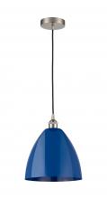 Innovations Lighting 616-1P-SN-MBD-12-BL-LED - Plymouth - 1 Light - 12 inch - Brushed Satin Nickel - Cord hung - Mini Pendant