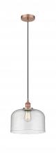 Innovations Lighting 616-1PH-AC-G74-L - Bell - 1 Light - 12 inch - Antique Copper - Cord hung - Mini Pendant