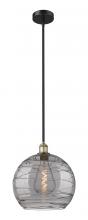 Innovations Lighting 616-1S-BAB-G1213-14SM - Athens Deco Swirl - 1 Light - 14 inch - Black Antique Brass - Cord hung - Pendant