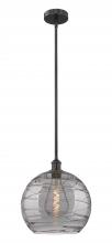 Innovations Lighting 616-1S-BK-G1213-14SM - Athens Deco Swirl - 1 Light - 14 inch - Matte Black - Cord hung - Pendant