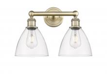 Innovations Lighting 616-2W-AB-GBD-752 - Bristol - 2 Light - 17 inch - Antique Brass - Bath Vanity Light