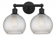 Innovations Lighting 616-2W-BK-G122C-8CL - Athens - 2 Light - 17 inch - Matte Black - Bath Vanity Light