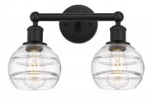 Innovations Lighting 616-2W-BK-G556-6CL - Rochester - 2 Light - 15 inch - Matte Black - Bath Vanity Light