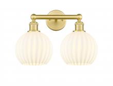 Innovations Lighting 616-2W-SG-G1217-8WV - White Venetian - 2 Light - 17 inch - Satin Gold - Bath Vanity Light