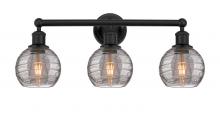 Innovations Lighting 616-3W-BK-G1213-6SM - Athens Deco Swirl - 3 Light - 24 inch - Matte Black - Bath Vanity Light