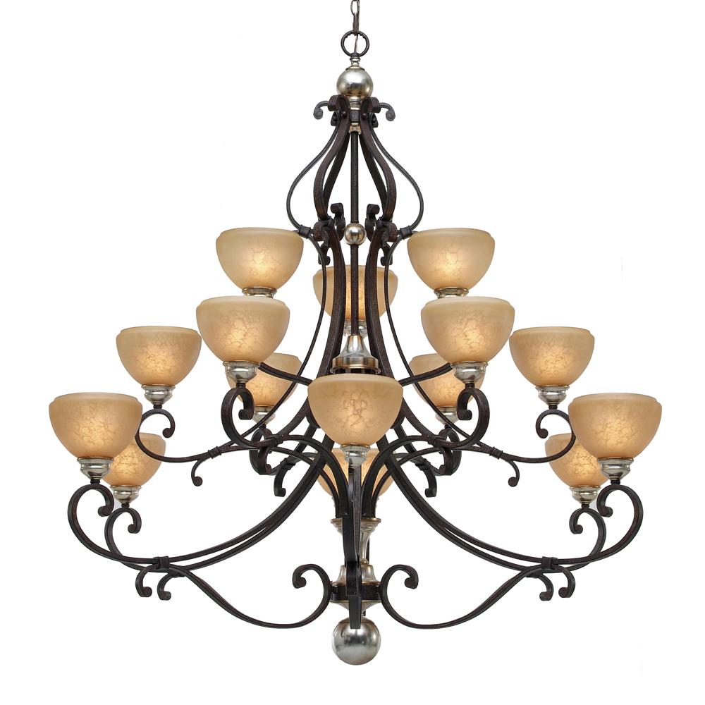 Crescent Court 3 Tier Chandelier in the Persi