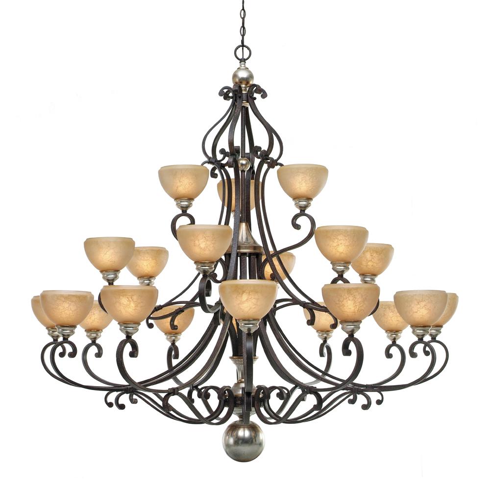 Crescent Court 3 Tier Chandelier in the Persi