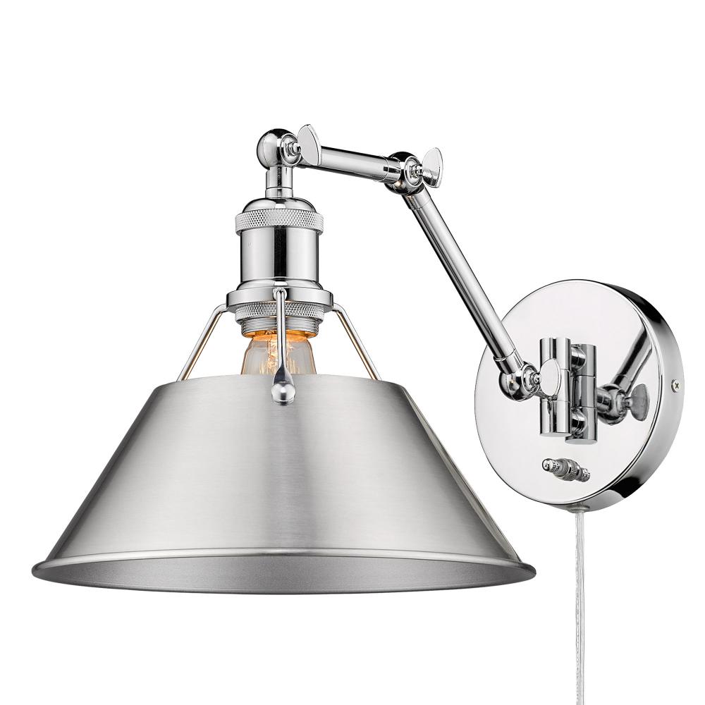 Orwell Articulating Wall Sconce in Chrome with Pewter