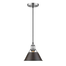 Golden 3306-S PW-RBZ - Orwell 7.5" Wide Small Pendant in Pewter with Rubbed Bronze