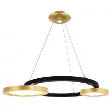 CWI LIGHTING 1215P29-2-625 - Deux Lunes LED Chandelier With Sun Gold & Black Finish