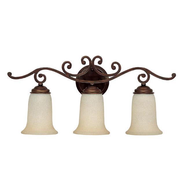 Three Light Burnished Bronze Wall Light