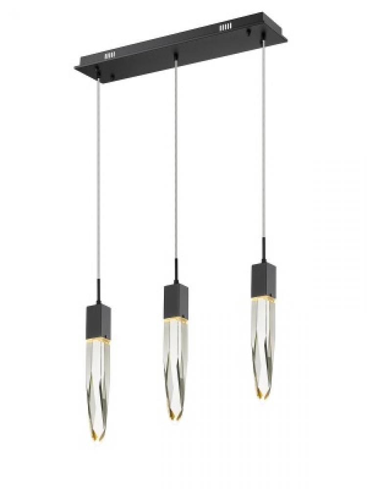 The Original Aspen Collection Chrome 3 Light Pendant Fixture With Clear Crystal