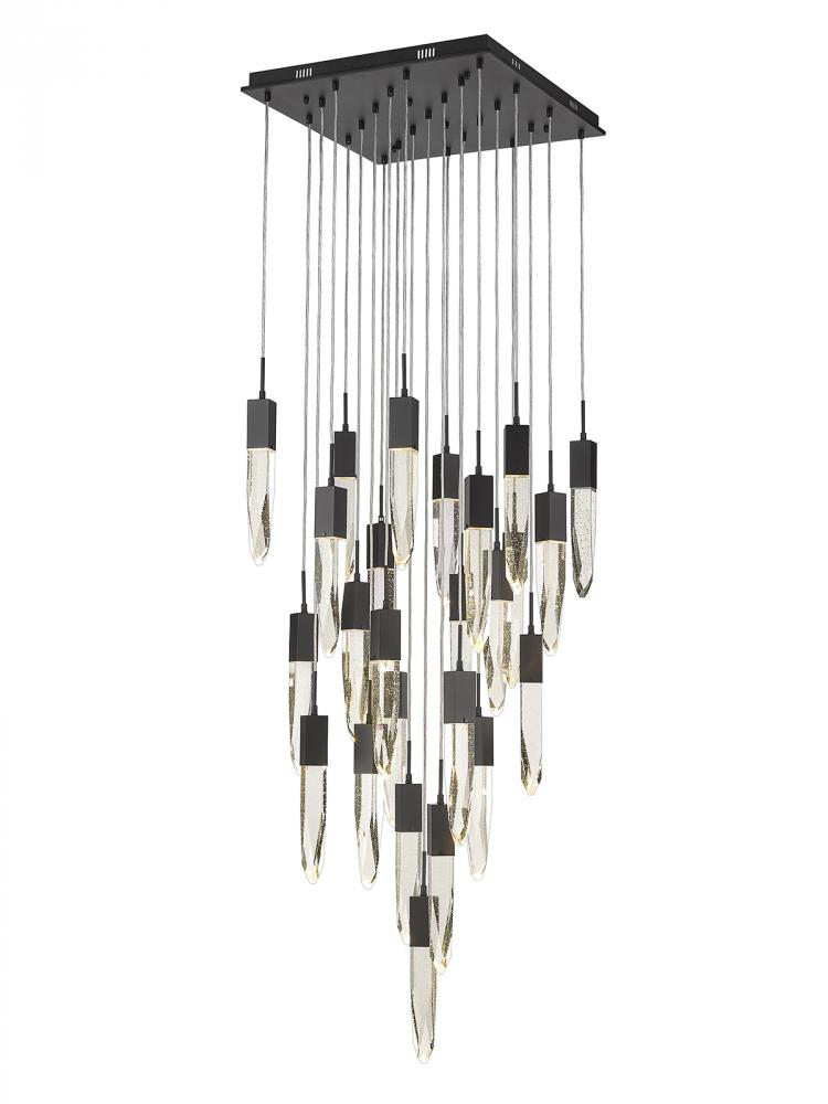 The Original Aspen Collection Black 25 Light Pendant Fixture