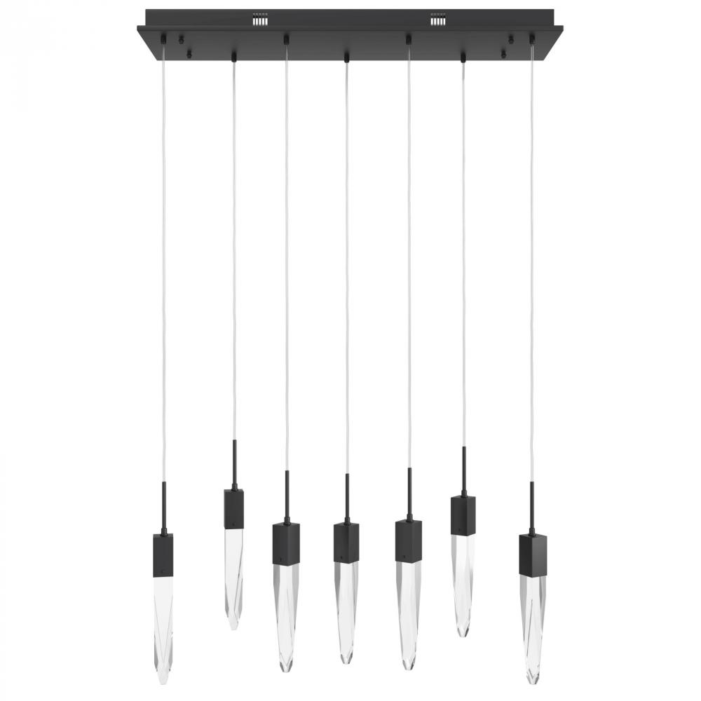 The Original Aspen Collection Chrome 7 Light Pendant Fixture with Clear Crystal