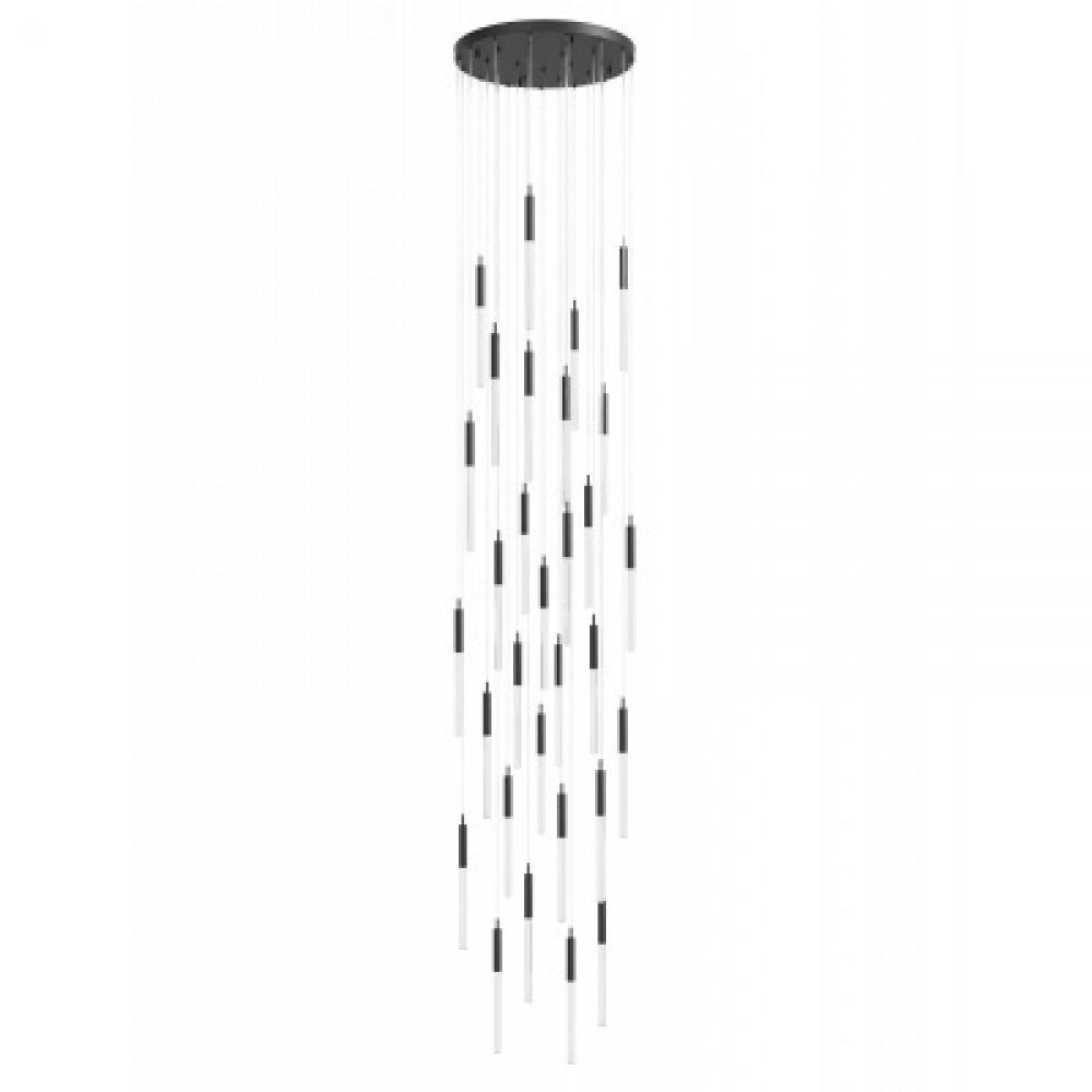 Main St. Snow Collection Black 31 Light Pendant Fixture