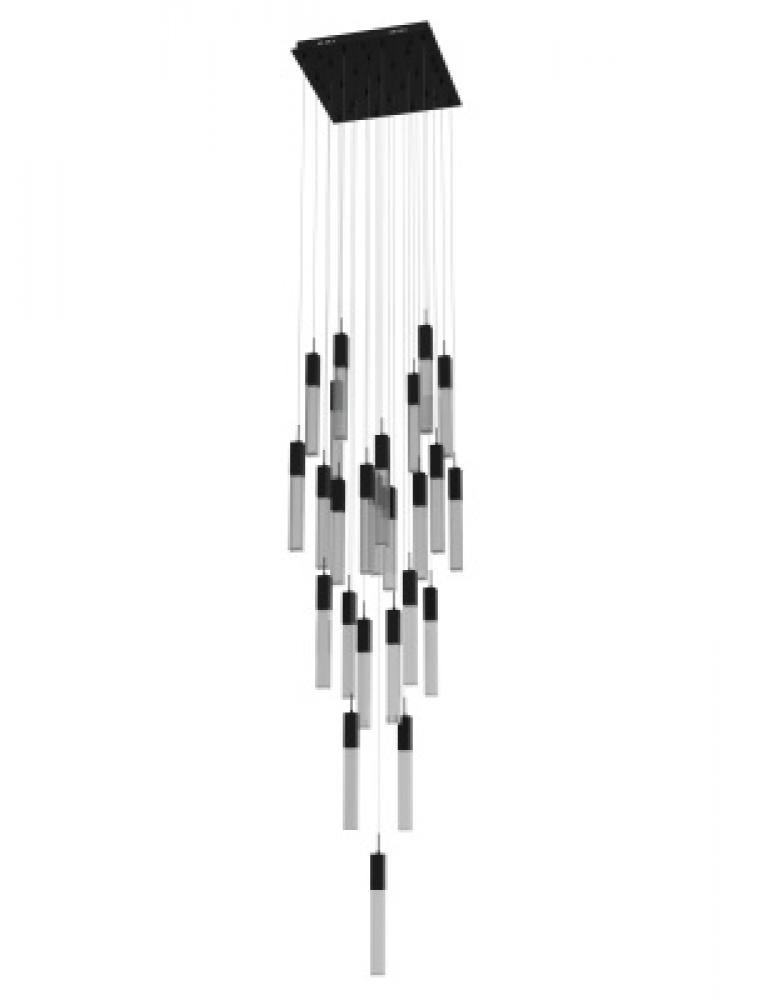 The Original Glacier Snow Avenue Collection Black 25 Light Pendant Fixture