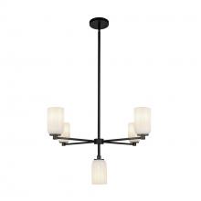 Kuzco Lighting Inc CH57731-BK/GO - Nola 31-in Black/Glossy Opal Glass 5 Lights Chandelier