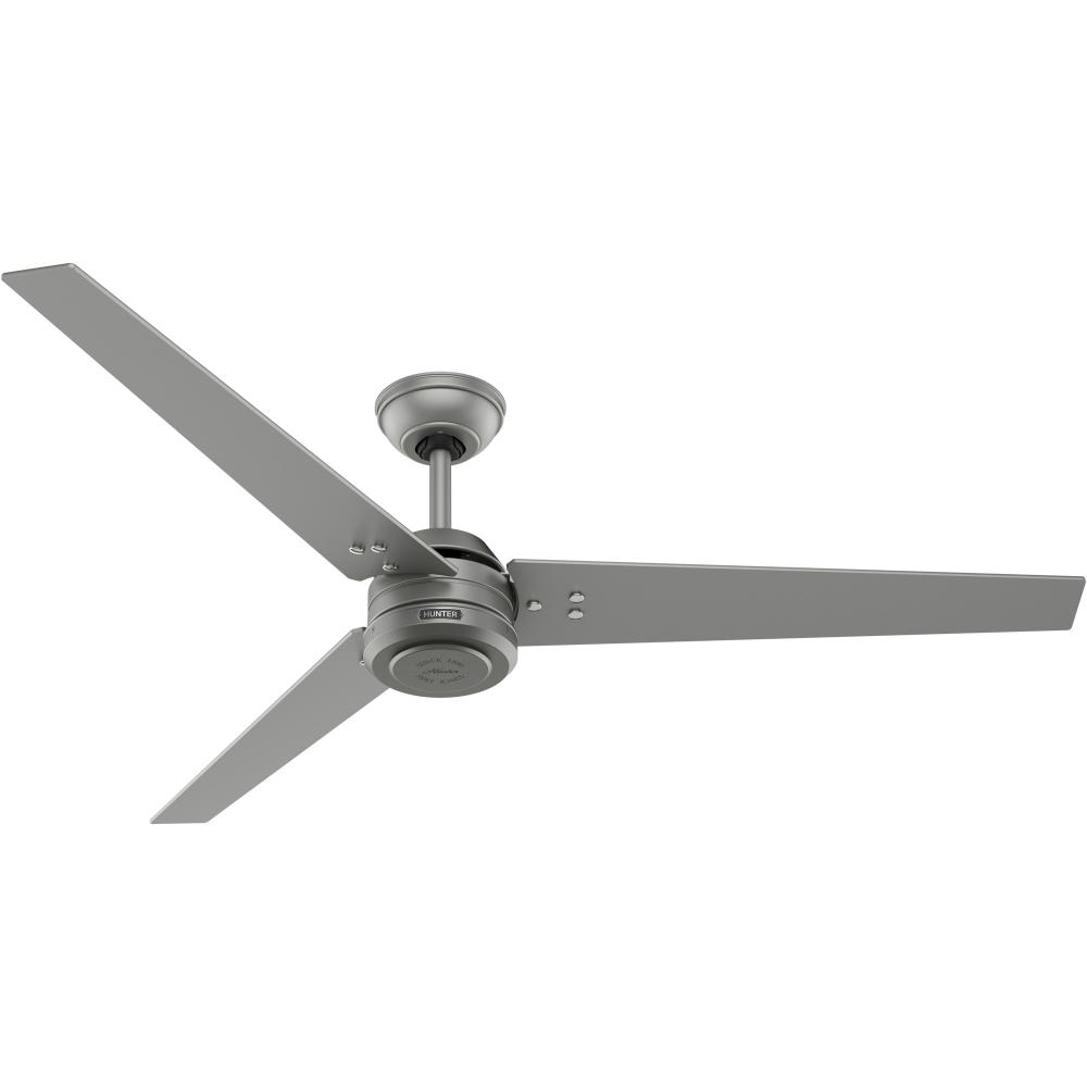 Hunter 60 inch Cassius ENERGY STAR® Matte Silver Damp Rated Ceiling Fan and Wall Control