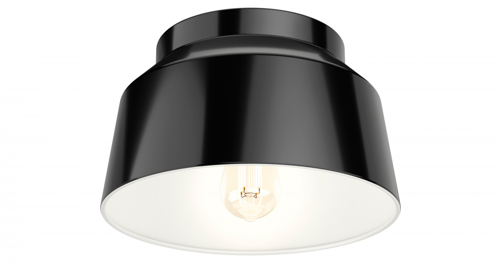 Hunter Cranbrook Matte Black 1 Light Flush Mount Ceiling Light Fixture